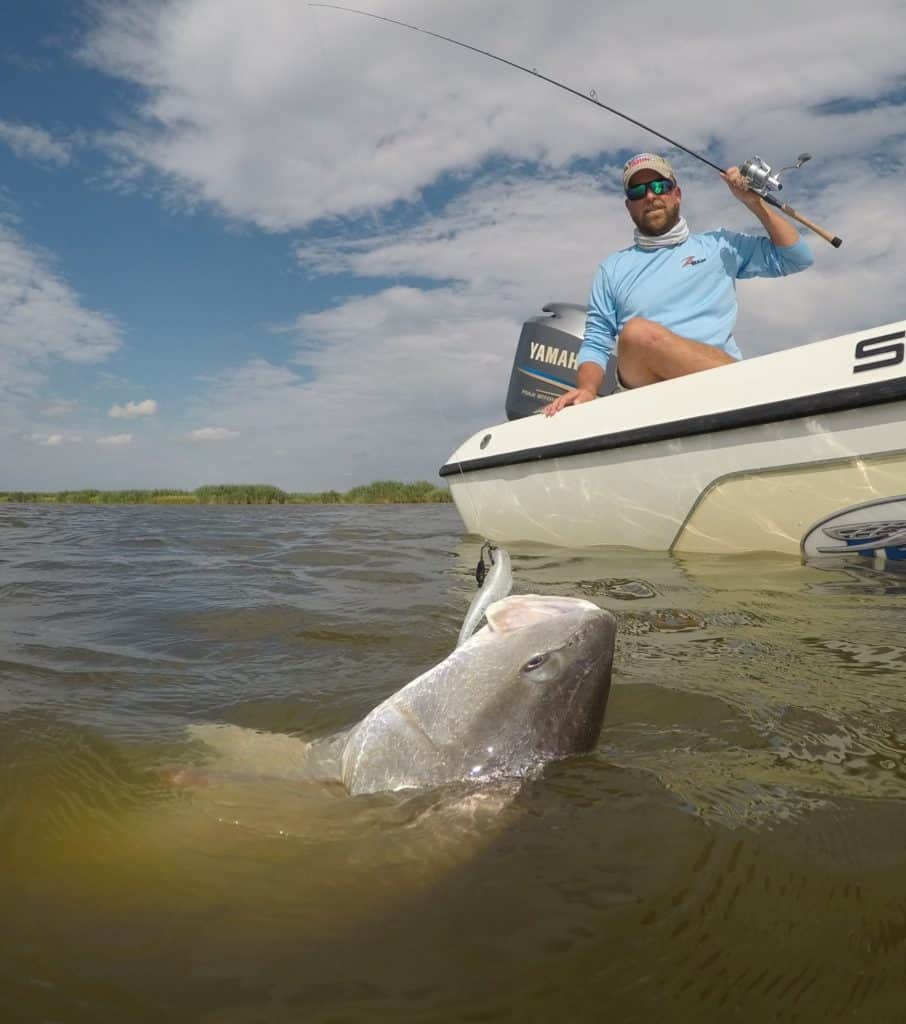 Louisiana redfish free for all — landing a redfish