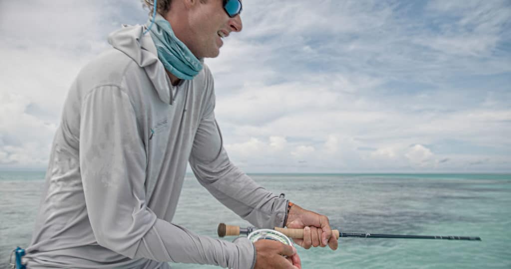 Fighting a giant trevally on fly tackle