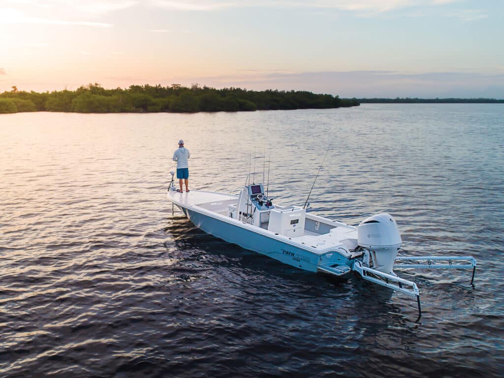 Fishing inshore at sunset