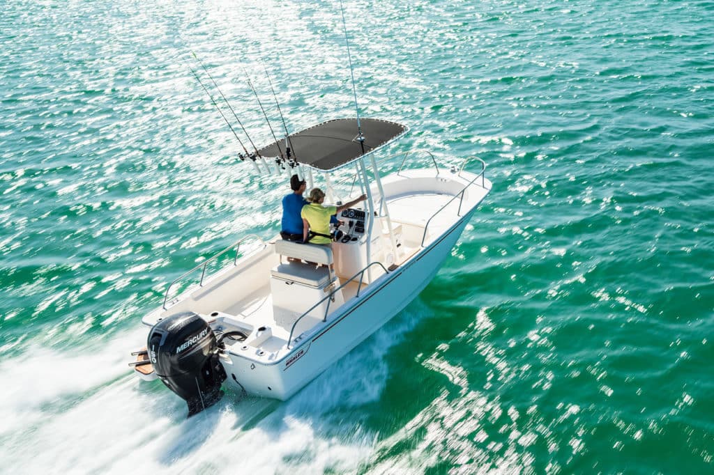 Boston Whaler 190 Montauk out on the ocean