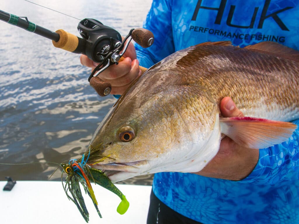 redfish caught on baitcaster