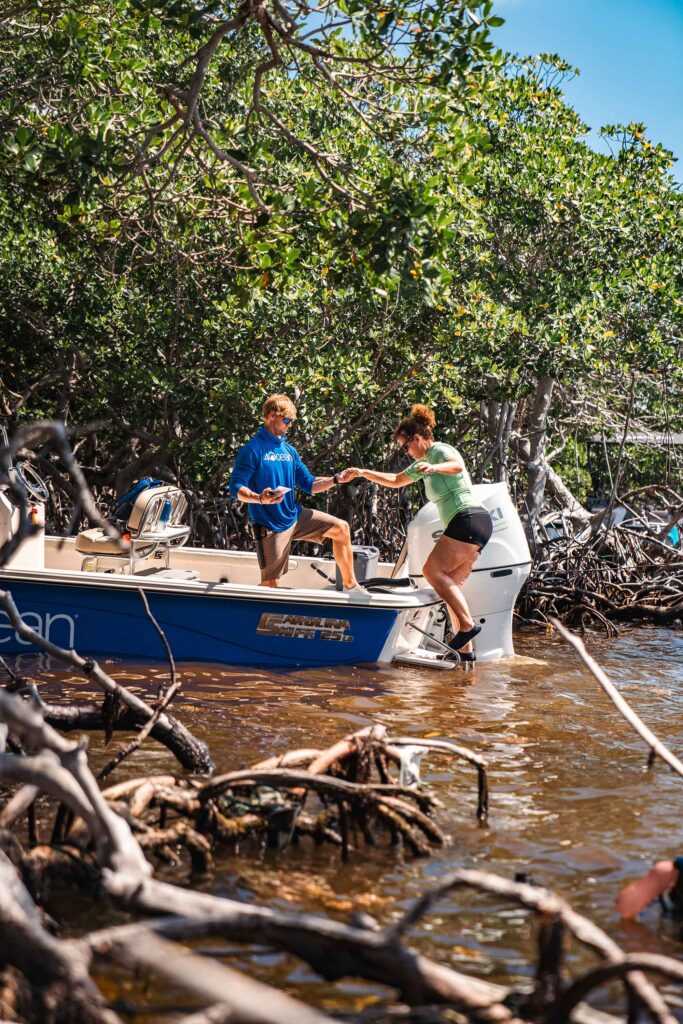 Accessing the skiff